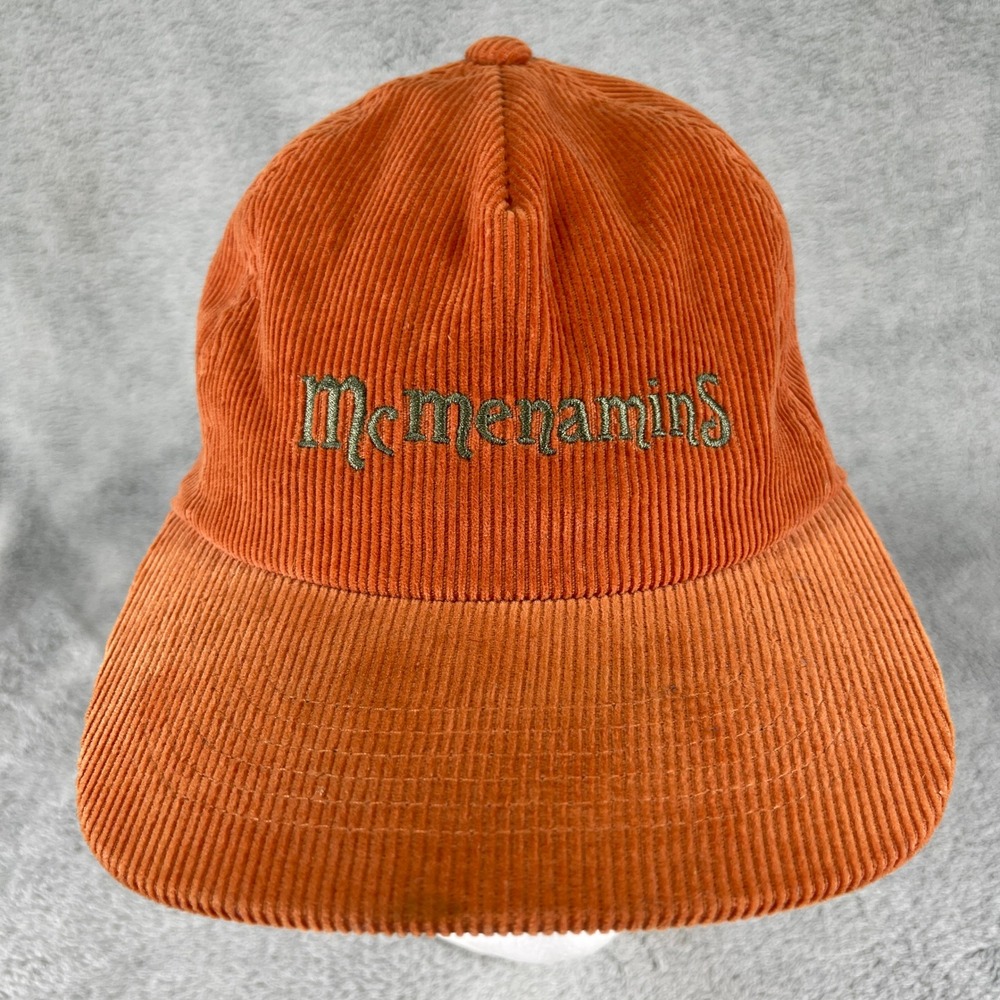 McMenamins Hat Mens OS Orange Corduroy Snapback Brist MFG Brewpub Souvenir Cap
